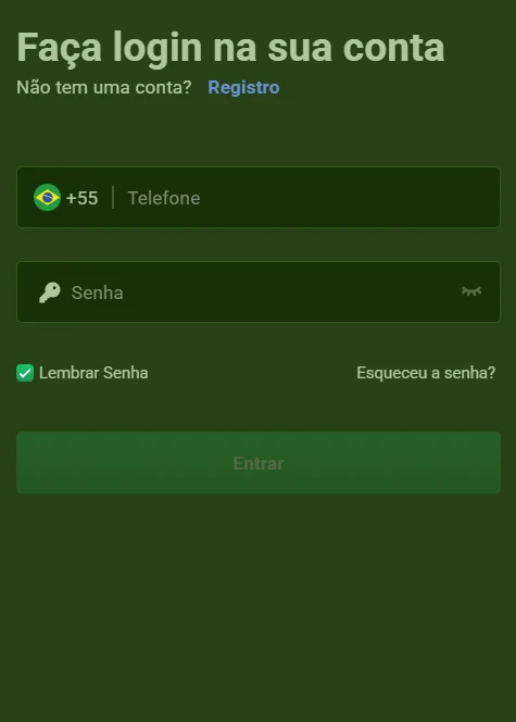 Página de registro para novos usuários